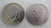 1976-D Eisenhower & 1976 Eisenhower $1 40%Silver
