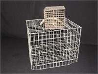 TWO ANTIQUE METAL CAGES