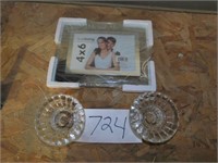 Picture Frame & Candle Holders