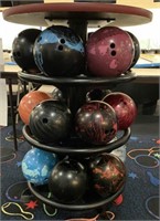 18 various bowling balls