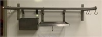 Commercial stainless steel wall rack