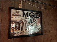 Miller Genuine draft mirrored sign