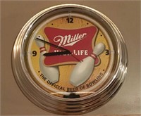 Miller high life bowling pin wall clock