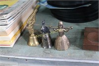 MINIATURE FIGURAL BELLS - 2 MISSING CLAPPERS