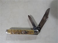 WINCHESTER 2 BLADE KNIFE WITH BONE HANDLE