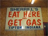 Sherrill's Eat Here and Get Gas Restaurant Sign