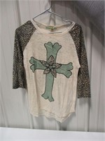 Women's cross themed shirt; size small