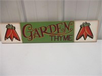 "Garden Thyme" sign