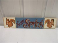 Squirrel themed Spring sign