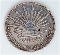Coin 1902 Un Peso - Mexican Republic - Scarce!