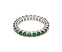 14k White Gold 3.50cts Natural Emerald Band