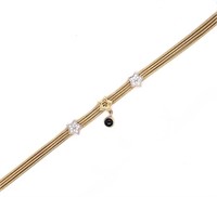 14k Yellow Gold w/ Diamond Stars Bracelet