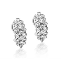 18k White Gold, 1.78ct Natural Diamond Earrings
