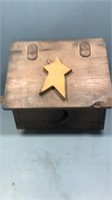 Wood box with lid. Star