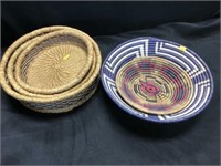 (5) Contemporary Woven Baskets