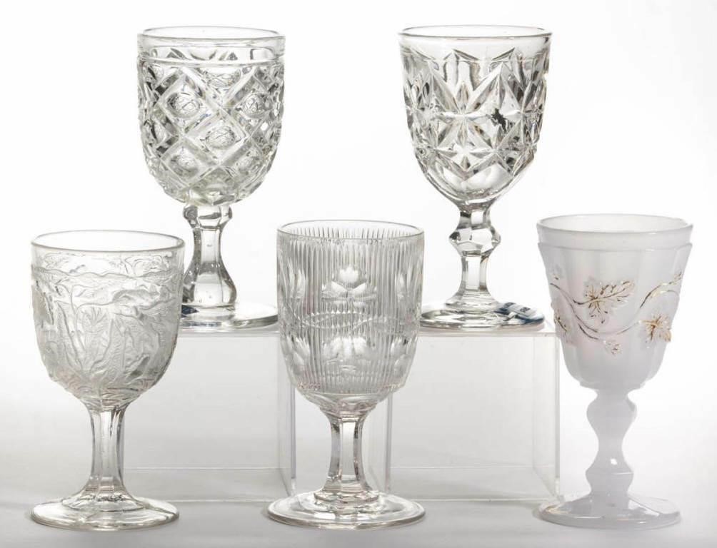 From the Teague collection of flint EAPG goblets