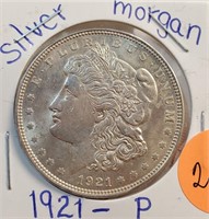 1921 "P" - MORGAN SILVER DOLLAR (2)
