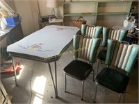 mid century chrome leg table w/ 4 chairs