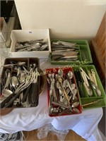 Large assortment of flatware