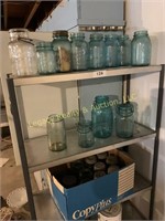 Several Blue Jars (Shelf not included)