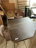 Card Table and 5 folding chairs