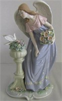Large Porcelain Angel Statue - 12" Tall