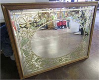 Large Oak Framed Mirror - 33x44"