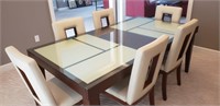 Najarian Inlayed Table & Leather Chairs