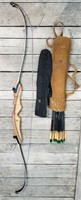 Nice 62" Recurve Bow With Arrows