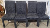 11 - 4 GREY UPHOLSTERED ARMLESS CHAIRS