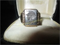 Men's 10k & Sterling Silver Roman Ring