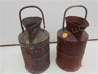 Two Standard Oil 5 gallon gas cans