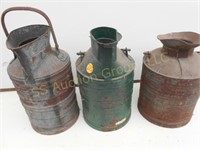 Three Standard Oil 5 gallon gas cans