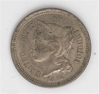 Coin 1865 United States Three Cent Nickel