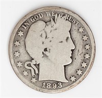 Coin 1893-S United States Barber Half Dollar