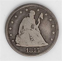 Coin 1875-CC United States Twenty Cent Piece