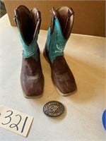 Twisted X Boots, used size 13 1/2 kids & belt buck