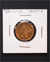 $5 GOLD 1887-S