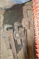 3 LARGE PIPE WRENCHES