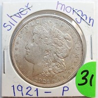 31 - 1921 "P" SILVER MORGAN DOLLAR