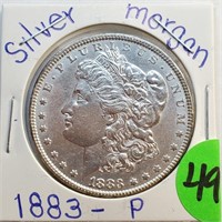 49 - 1883 "P" SILVER MORGAN DOLLAR