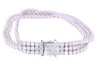 Amazing 16.4ct Diamond Triple Strand 14k Bracelet