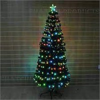 Lot of 2 - 3ft Pre-Lit Fibre Optic Christmas Tree