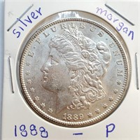 38 - 1888 "P" SILVER MORGAN DOLLAR