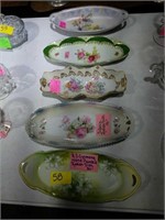 5 SOFT PASTE PORCELAIN RELISH TRAYS