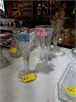 3 ASSTD EARLY PRESSED GLASS VASES