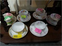 6 ASSTD VINTAGE CUP & SAUCERS