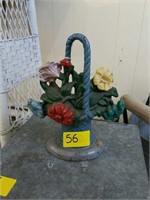 CAST IRON FLOWER VASE DOOR STOP