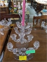 5 FOSTORIA & OTHER CANDLE HOLDERS