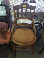 EASTLAKE W/ UPHOLSTERED SEAT ANTIQUE CHAIR